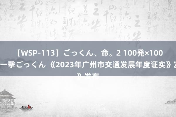 【WSP-113】ごっくん、命。2 100発×100人×一撃ごっくん 《2023年广州市交通发展年度证实》发布