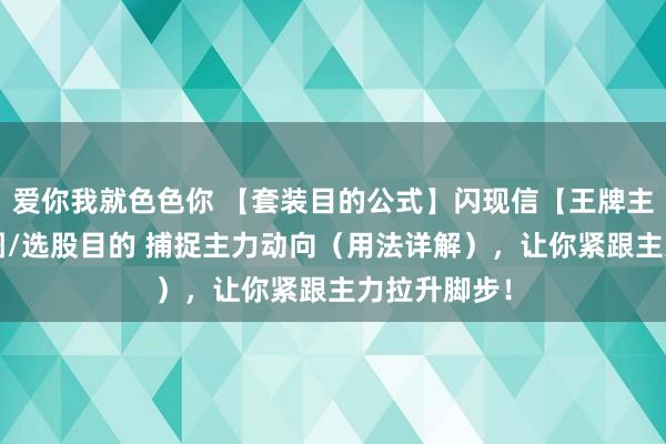 爱你我就色色你 【套装目的公式】闪现信【王牌主力】主/副图/选股目的 捕捉主力动向（用法详解），让你紧跟主力拉升脚步！