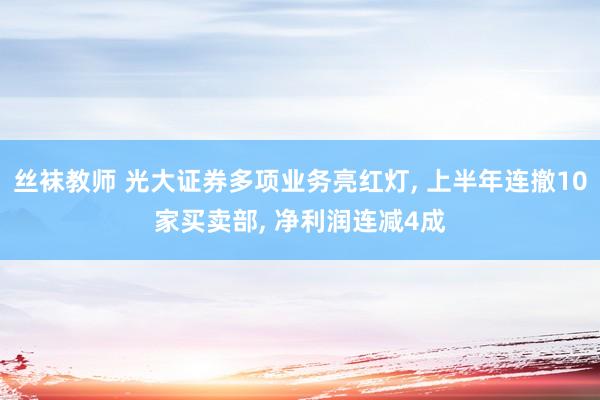 丝袜教师 光大证券多项业务亮红灯, 上半年连撤10家买卖部, 净利润连减4成