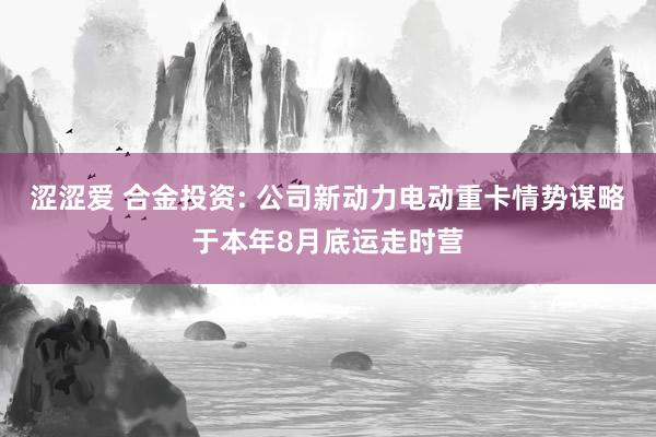 涩涩爱 合金投资: 公司新动力电动重卡情势谋略于本年8月底运走时营