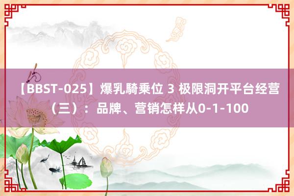 【BBST-025】爆乳騎乗位 3 极限洞开平台经营（三）：品牌、营销怎样从0-1-100