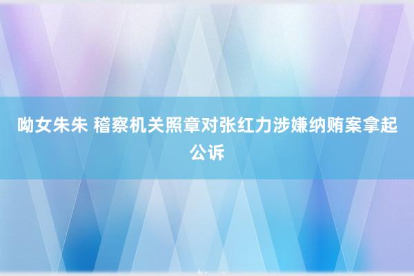 呦女朱朱 稽察机关照章对张红力涉嫌纳贿案拿起公诉