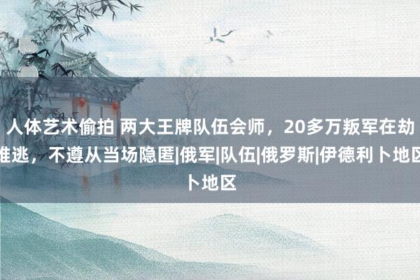 人体艺术偷拍 两大王牌队伍会师，20多万叛军在劫难逃，不遵从当场隐匿|俄军|队伍|俄罗斯|伊德利卜地区