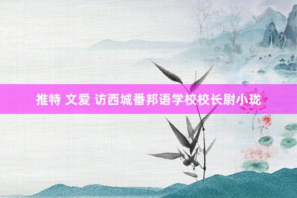 推特 文爱 访西城番邦语学校校长尉小珑